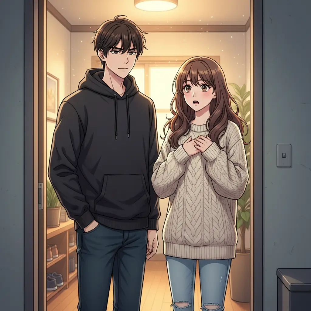 Неожиданная встреча у двери