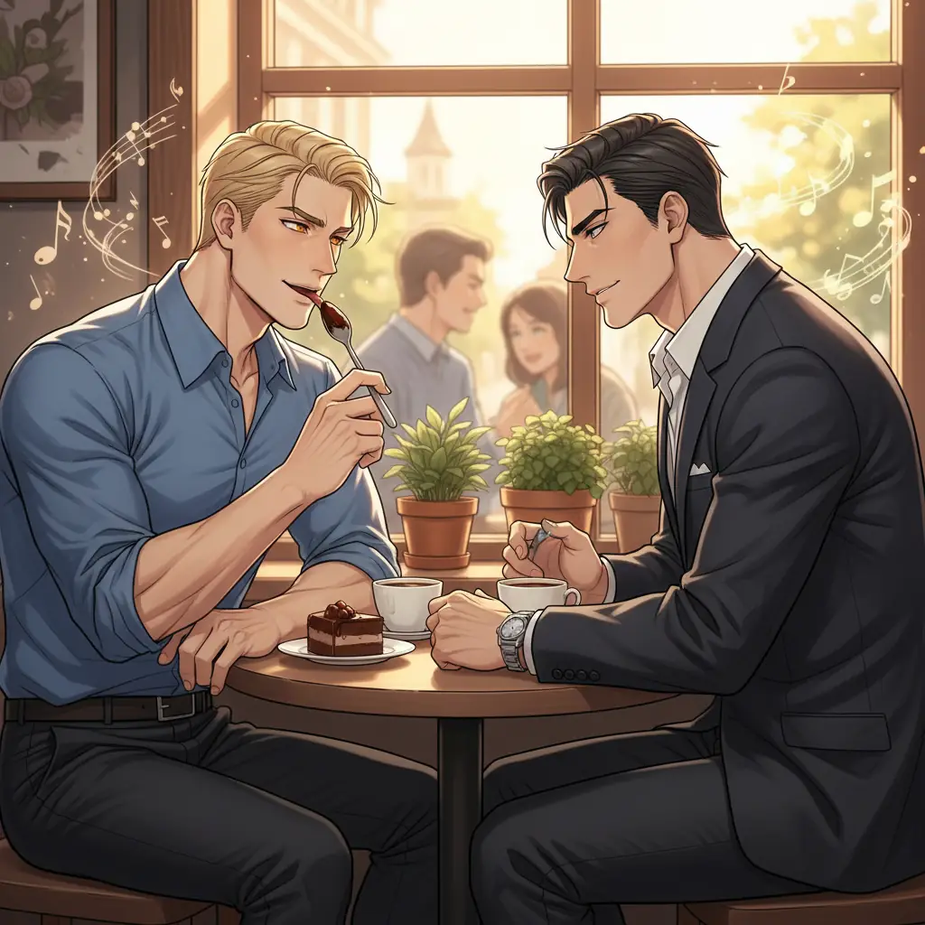 Игра взглядов в кафе