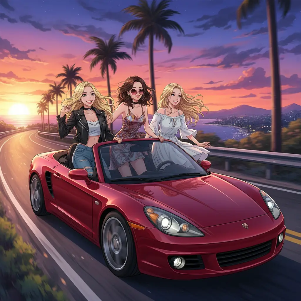 Поездка на закате